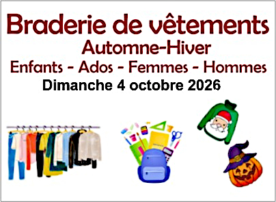 Lire la suite à propos de l’article Braderie de vêtements Automne-Hiver 2026